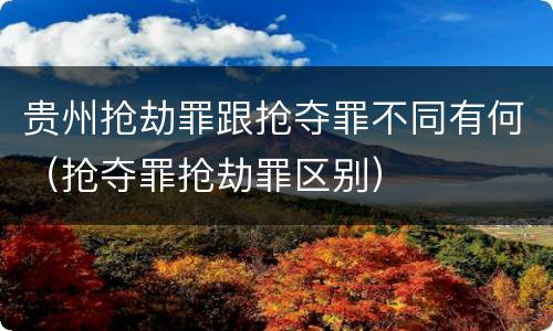 贵州抢劫罪跟抢夺罪不同有何（抢夺罪抢劫罪区别）