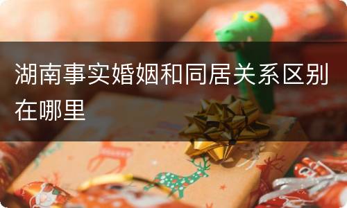 湖南事实婚姻和同居关系区别在哪里