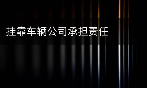 挂靠车辆公司承担责任