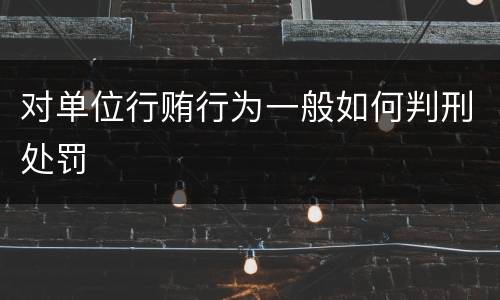 对单位行贿行为一般如何判刑处罚