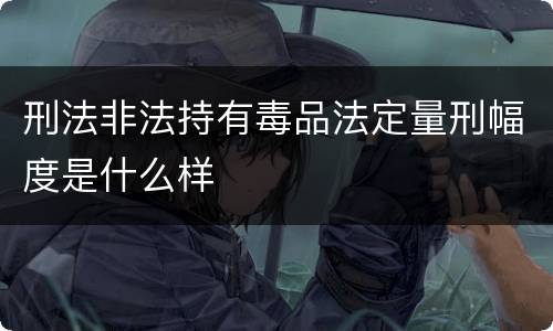 刑法非法持有毒品法定量刑幅度是什么样