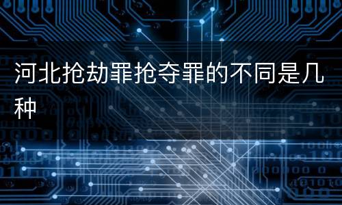 河北抢劫罪抢夺罪的不同是几种