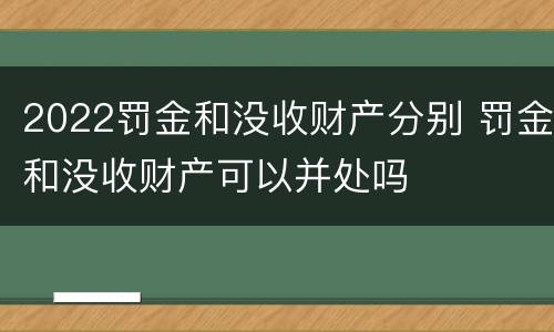 2022罚金和没收财产分别 罚金和没收财产可以并处吗