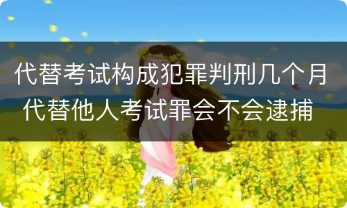 代替考试构成犯罪判刑几个月 代替他人考试罪会不会逮捕