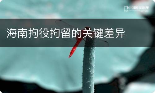 海南拘役拘留的关键差异