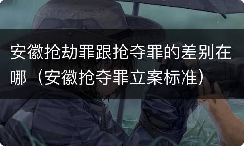 安徽抢劫罪跟抢夺罪的差别在哪（安徽抢夺罪立案标准）