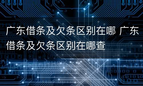 广东借条及欠条区别在哪 广东借条及欠条区别在哪查