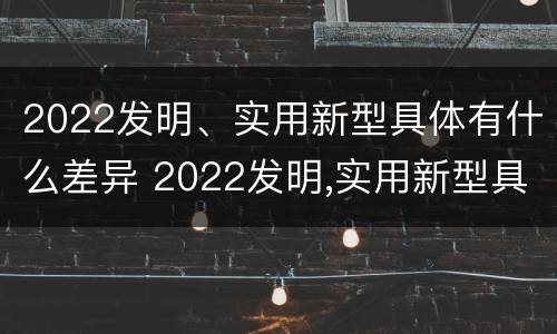 2022发明、实用新型具体有什么差异 2022发明,实用新型具体有什么差异和优势