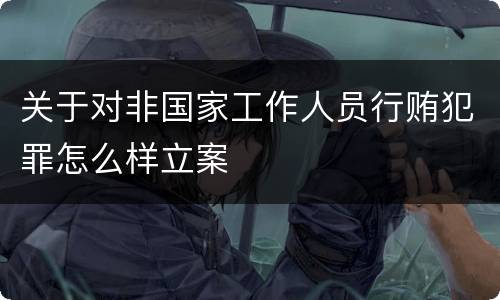 关于对非国家工作人员行贿犯罪怎么样立案