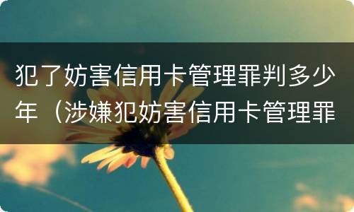 犯了妨害信用卡管理罪判多少年（涉嫌犯妨害信用卡管理罪）