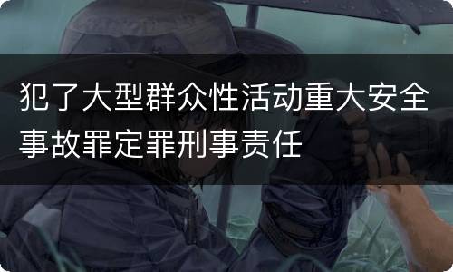 犯了大型群众性活动重大安全事故罪定罪刑事责任