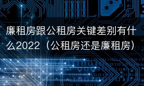 廉租房跟公租房关键差别有什么2022（公租房还是廉租房）