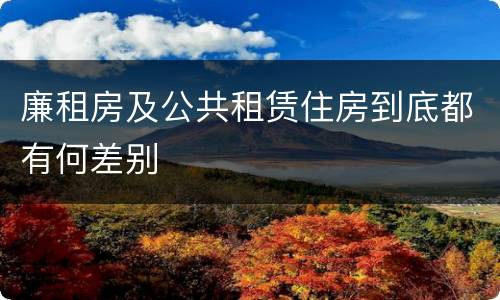 廉租房及公共租赁住房到底都有何差别