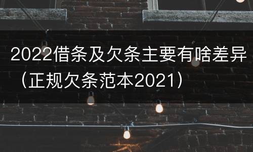 2022借条及欠条主要有啥差异（正规欠条范本2021）