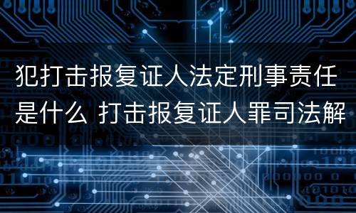 犯打击报复证人法定刑事责任是什么 打击报复证人罪司法解释