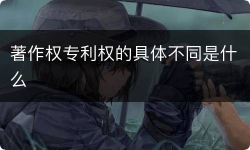 著作权专利权的具体不同是什么