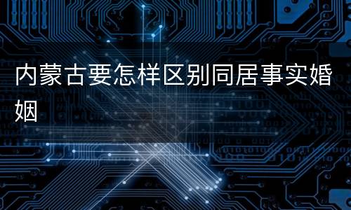 内蒙古要怎样区别同居事实婚姻