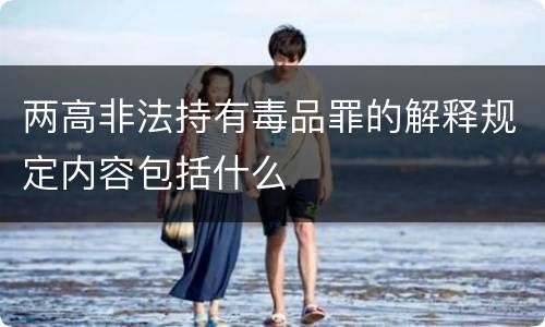 两高非法持有毒品罪的解释规定内容包括什么