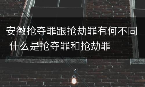 安徽抢夺罪跟抢劫罪有何不同 什么是抢夺罪和抢劫罪