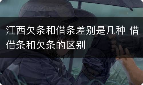 江西欠条和借条差别是几种 借借条和欠条的区别