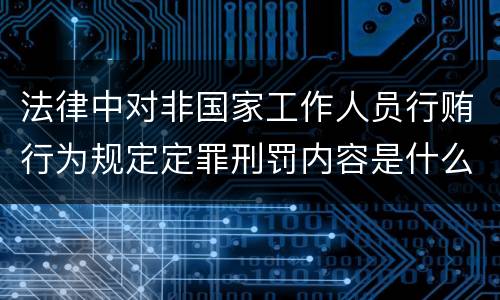 法律中对非国家工作人员行贿行为规定定罪刑罚内容是什么