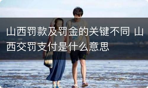 山西罚款及罚金的关键不同 山西交罚支付是什么意思