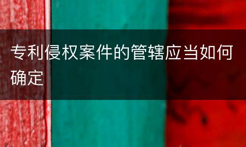 专利侵权案件的管辖应当如何确定