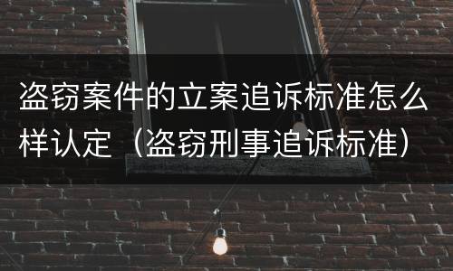 盗窃案件的立案追诉标准怎么样认定（盗窃刑事追诉标准）