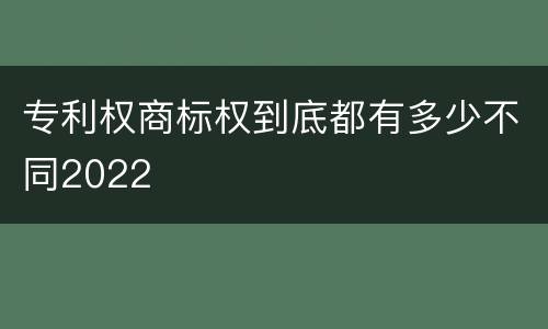 专利权商标权到底都有多少不同2022
