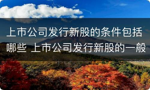 上市公司发行新股的条件包括哪些 上市公司发行新股的一般条件