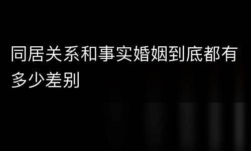 同居关系和事实婚姻到底都有多少差别