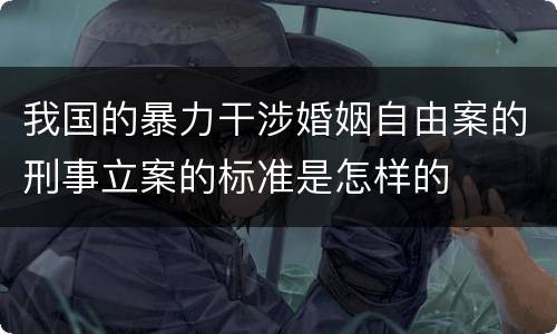 我国的暴力干涉婚姻自由案的刑事立案的标准是怎样的