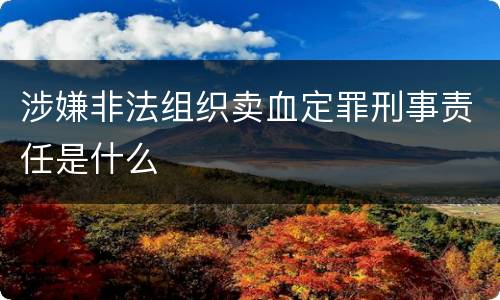 涉嫌非法组织卖血定罪刑事责任是什么