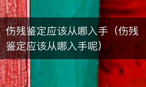 伤残鉴定应该从哪入手（伤残鉴定应该从哪入手呢）