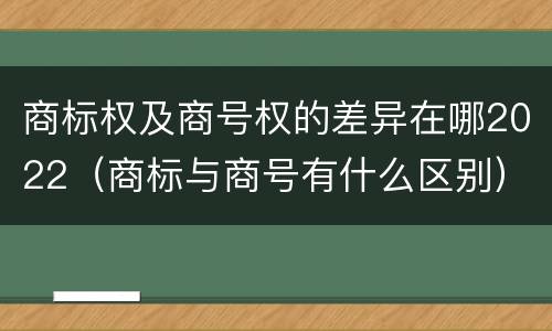 商标权及商号权的差异在哪2022（商标与商号有什么区别）