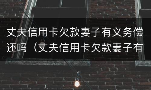 丈夫信用卡欠款妻子有义务偿还吗（丈夫信用卡欠款妻子有义务偿还吗）