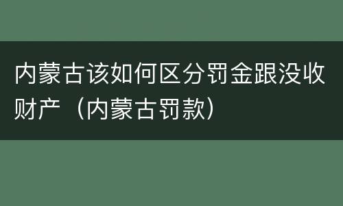 内蒙古该如何区分罚金跟没收财产（内蒙古罚款）
