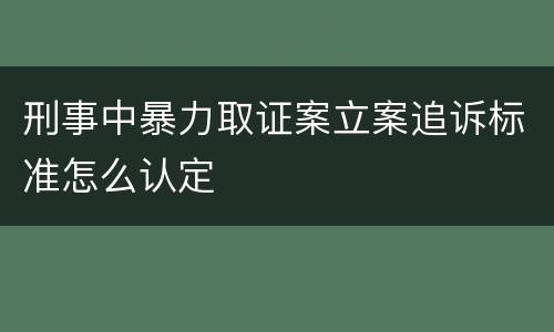 刑事中暴力取证案立案追诉标准怎么认定