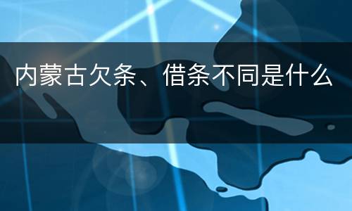 内蒙古欠条、借条不同是什么