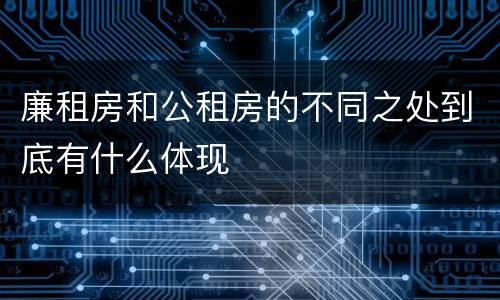 廉租房和公租房的不同之处到底有什么体现