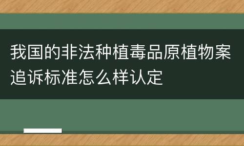 我国的非法种植毒品原植物案追诉标准怎么样认定