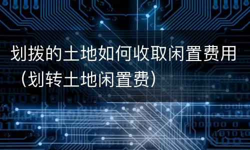 划拨的土地如何收取闲置费用（划转土地闲置费）