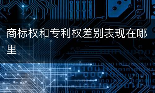 商标权和专利权差别表现在哪里