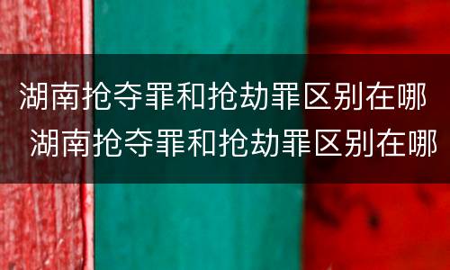 湖南抢夺罪和抢劫罪区别在哪 湖南抢夺罪和抢劫罪区别在哪儿