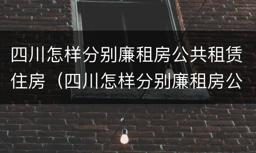 四川怎样分别廉租房公共租赁住房（四川怎样分别廉租房公共租赁住房和住宅）