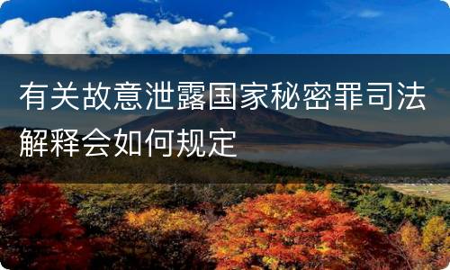 有关故意泄露国家秘密罪司法解释会如何规定
