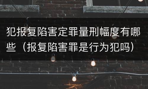 犯报复陷害定罪量刑幅度有哪些（报复陷害罪是行为犯吗）