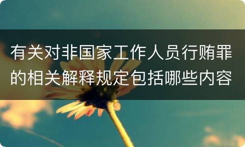 有关对非国家工作人员行贿罪的相关解释规定包括哪些内容