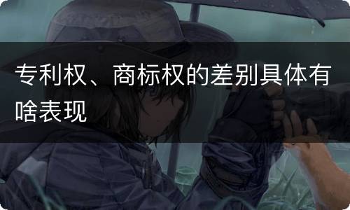 专利权、商标权的差别具体有啥表现