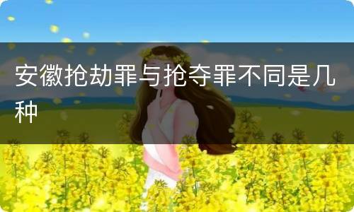 安徽抢劫罪与抢夺罪不同是几种